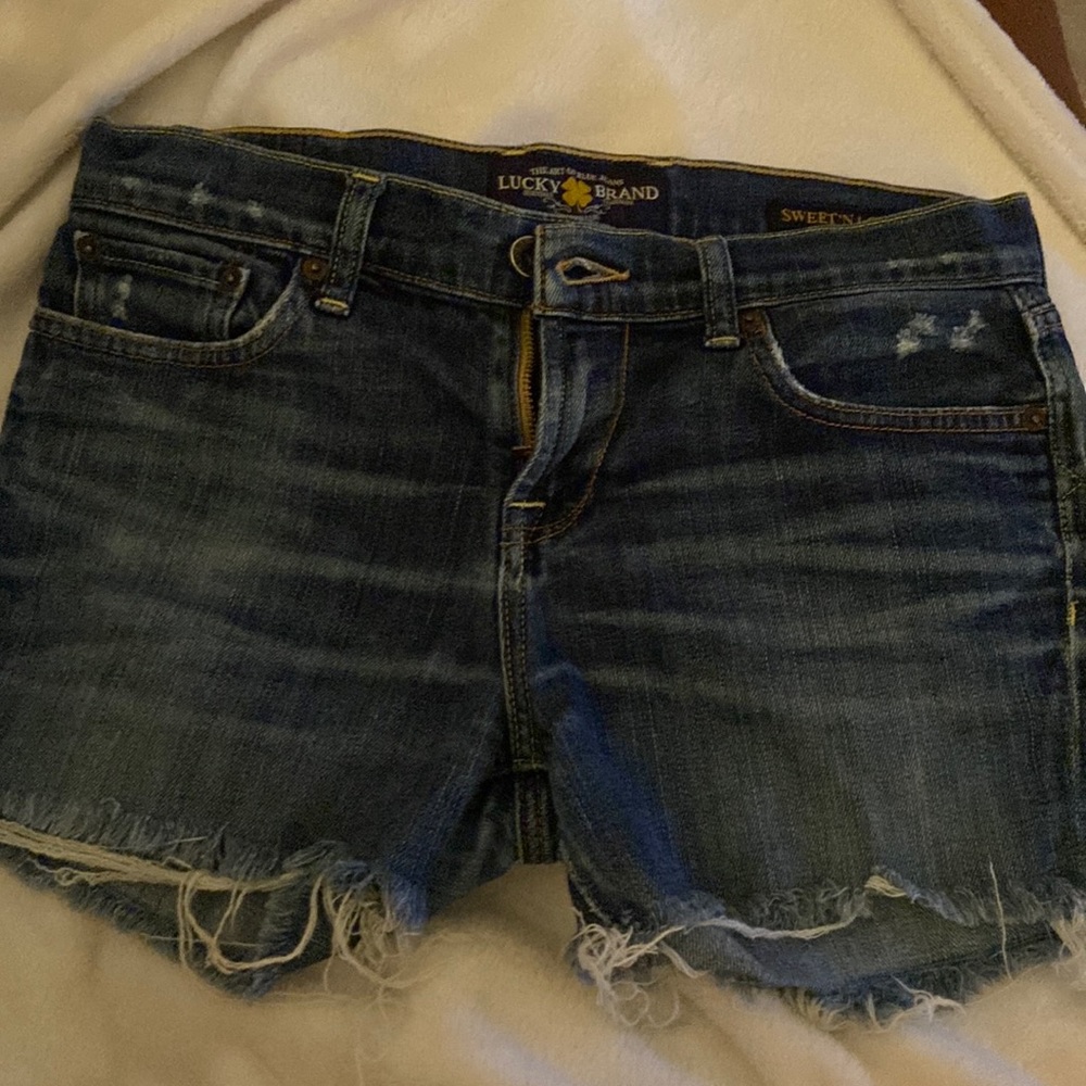 lucky brand Sweet and Low Cut off denim shorts love note wash size 8/29